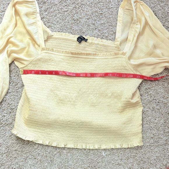 J. Crew Gold Ruched Cropped Blouse - Picture 3 of 7